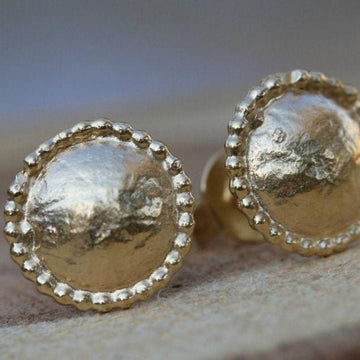 Gold Earrings / Bridal Earrings / Delicate Earrings / Dainty Stud Earrings /wedding Earrings / Bridesmaid Earrings / Hand Made